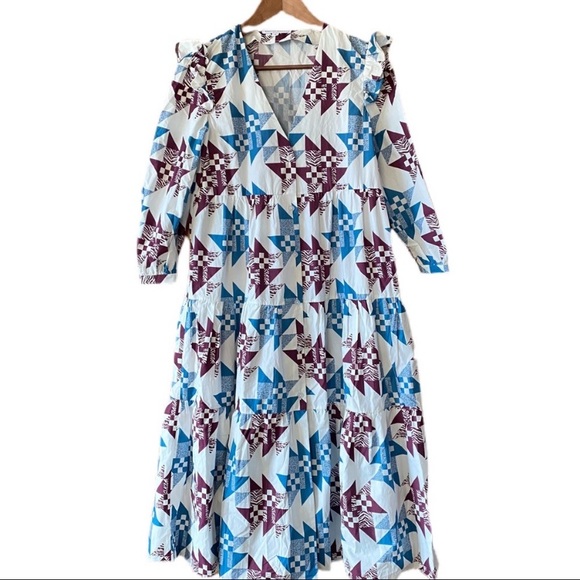 Rebecca minkoff Darcy Dress Blue Quilt 4 nwot small - Picture 3 of 6